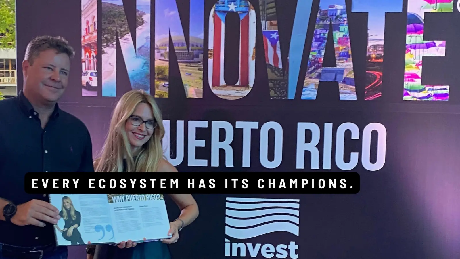 Partners holding INNOVATE Puerto Rico at its launch. Caption: Every ecosystem has its champions.